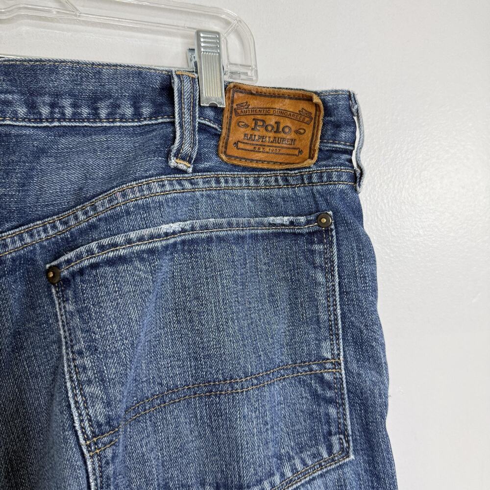 Polo Ralph Lauren Jeans Mens 38x30 Blue Authentic Dungare Relaxed Boot Cut Denim